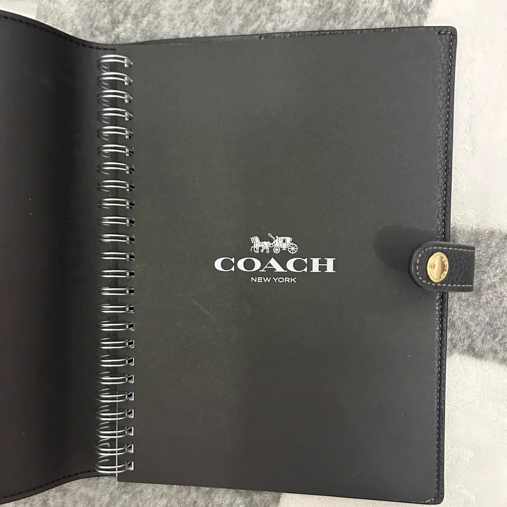 Coach Leopard Print Notebook Cover - Black & Tan - Picture 2 of 6